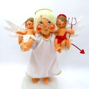 Annalee Naughty and Nice Angel 8" Doll with Tags Holiday Christmas Decor Retired